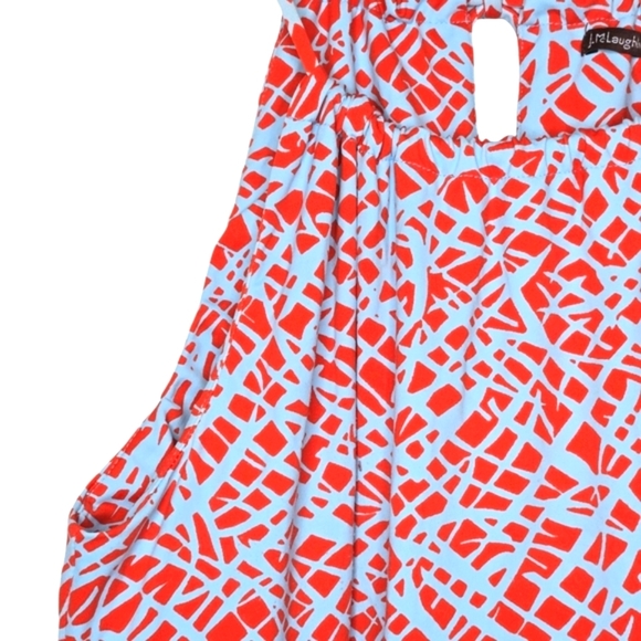 J McLaughlin Womens Geo Print Catalina Cloth Halter Swing Dress Medium - Picture 7 of 8